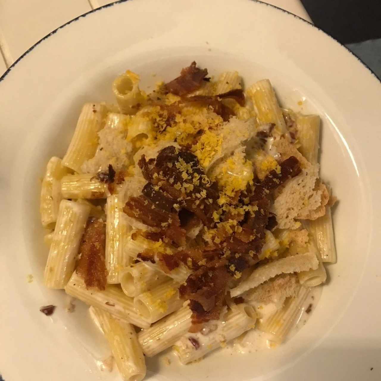 Rigatoni Ni Carbonara Ni Alfredo