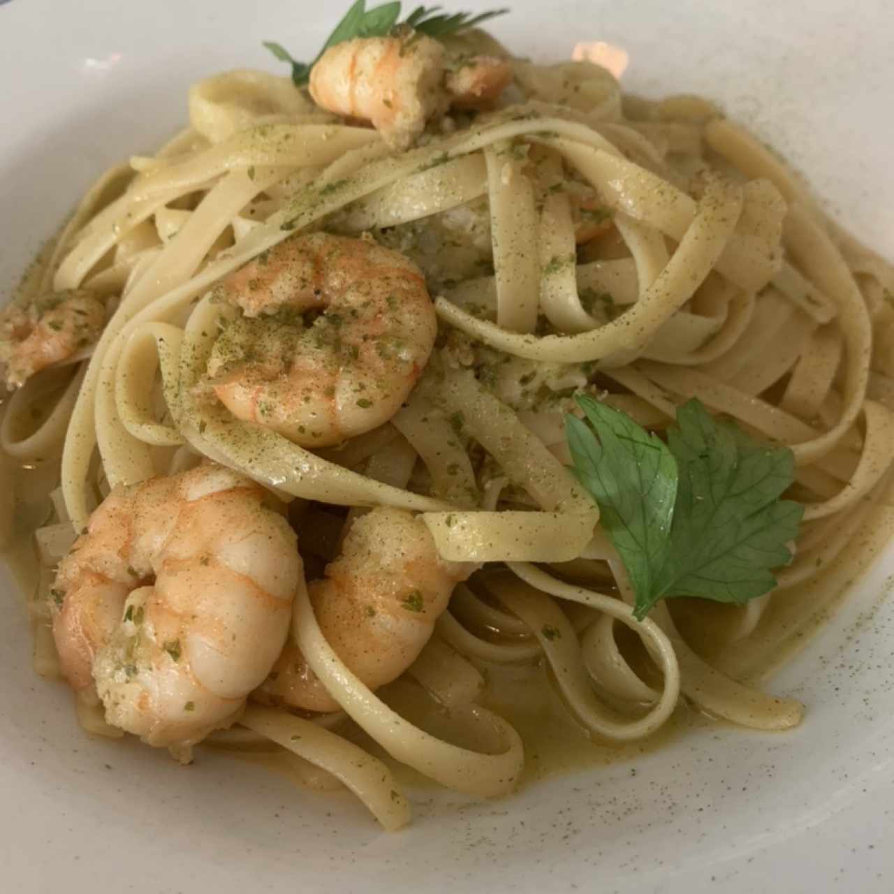 Fetuccini Aglio, Olio E Gamberetti