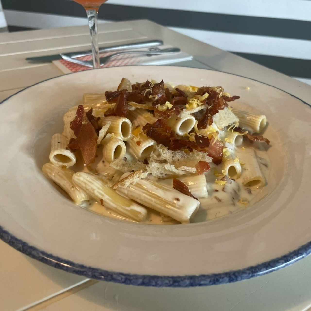 Rigatoni Ni Carbonara Ni Alfredo