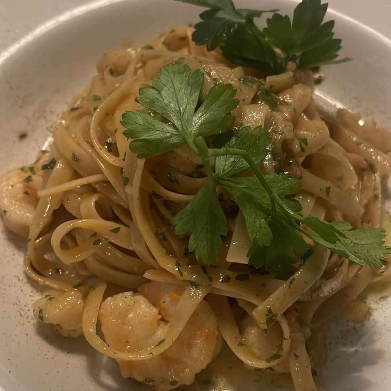 Fetuccini Aglio, Olio E Gamberetti