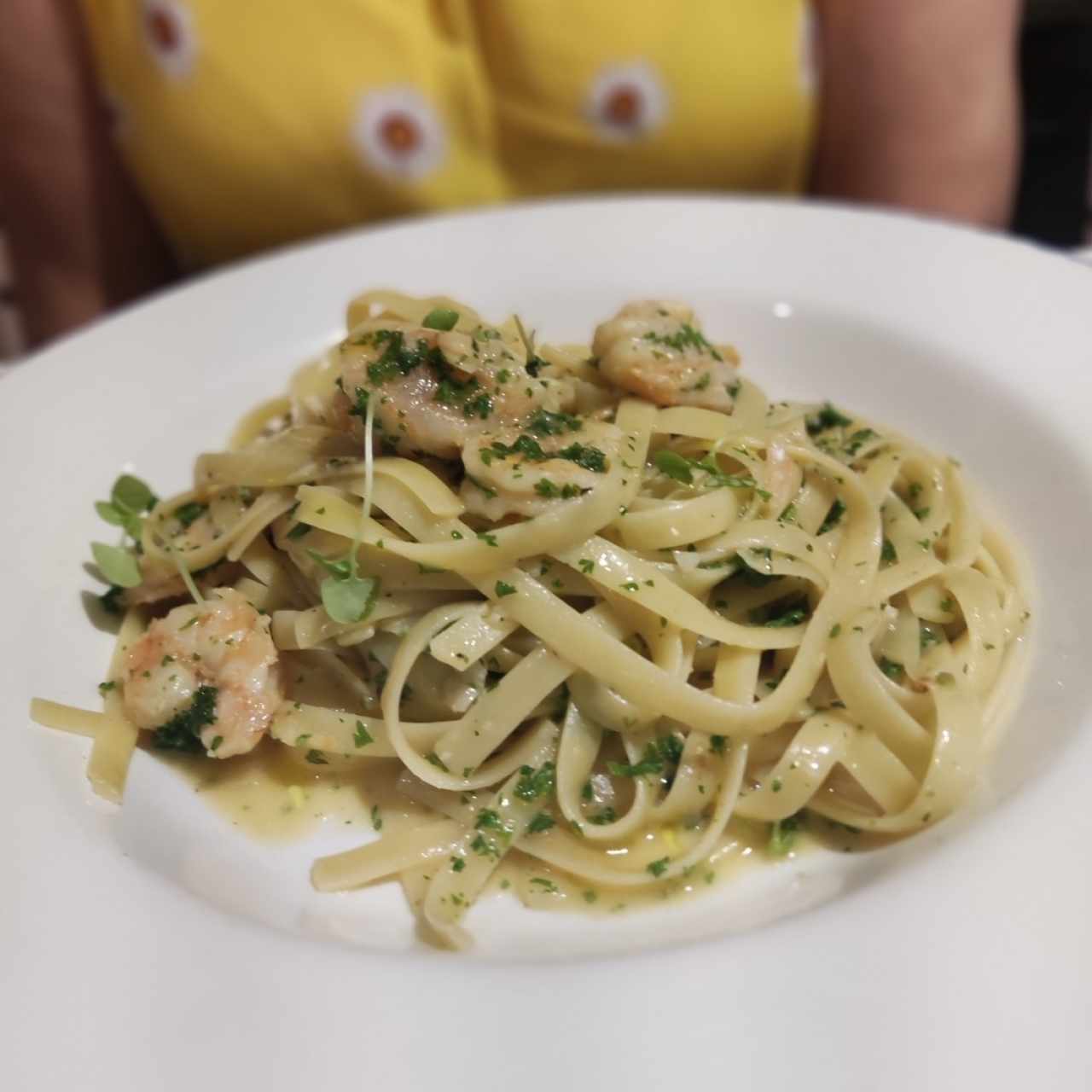 Fetuccini Aglio, Olio E Gamberetti