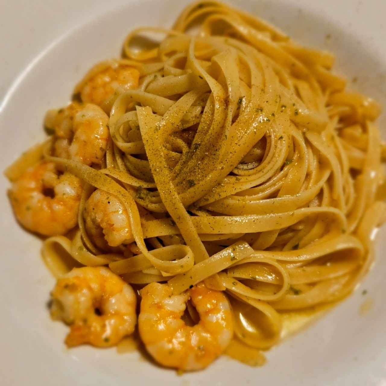 Fetuccini Aglio, Olio E Gamberetti