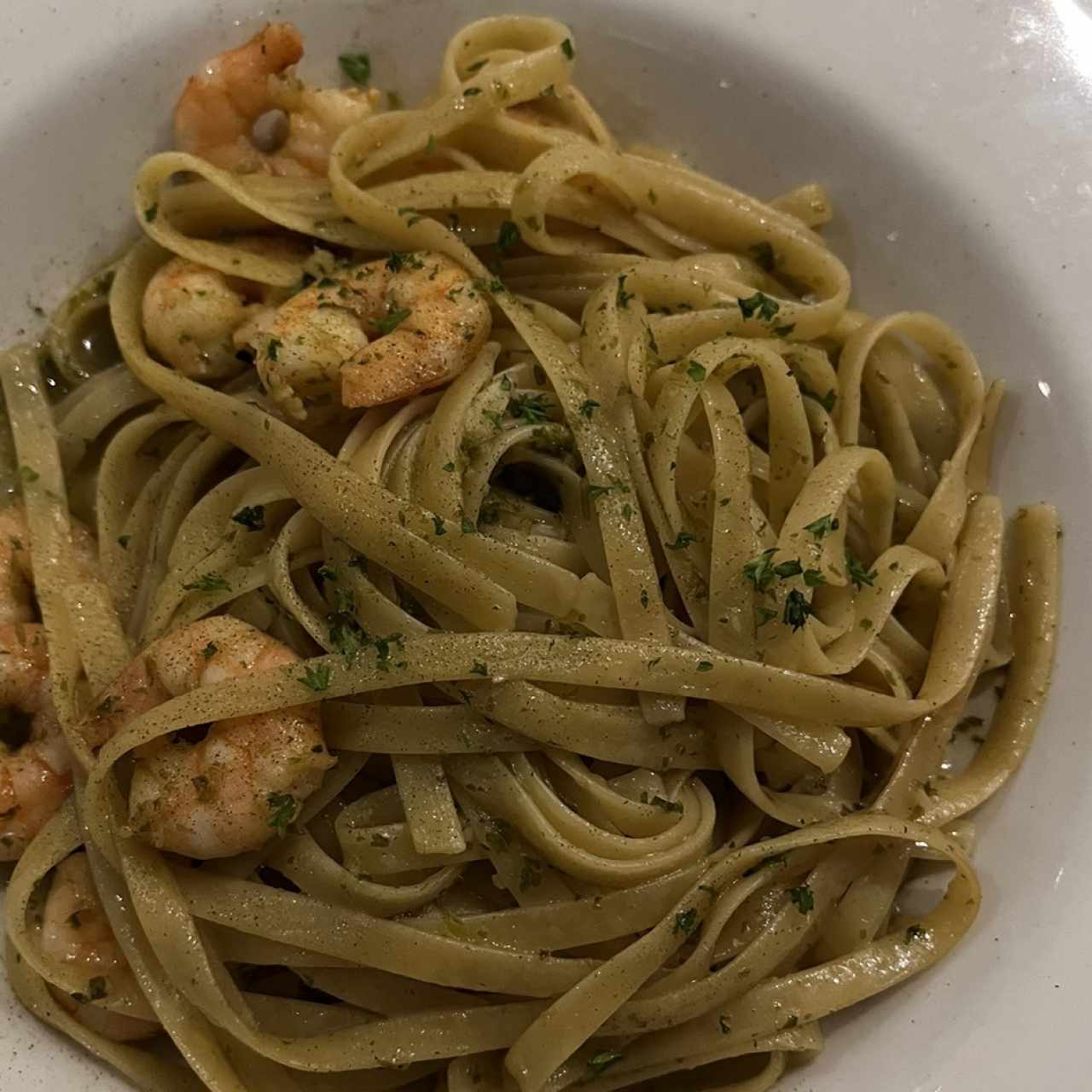 Fetuccini Aglio, Olio E Gamberetti