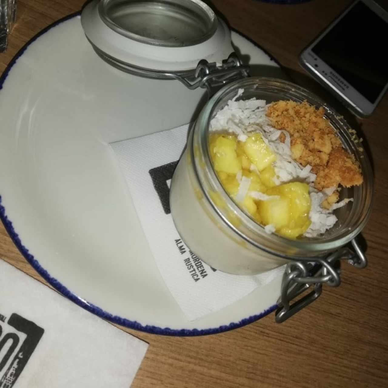 panacotta de piña colada