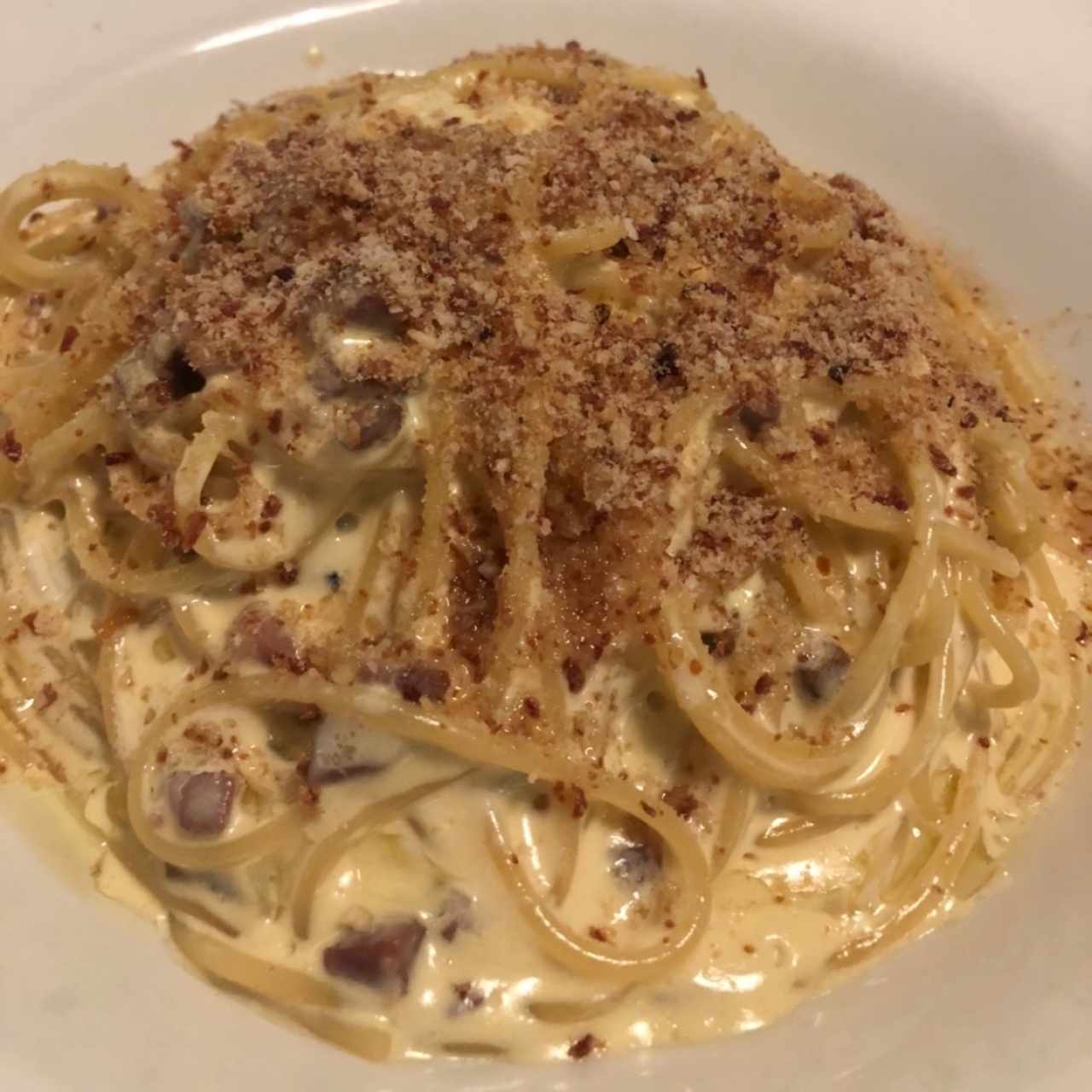 Spaghetti Alfredo e Prosciutto