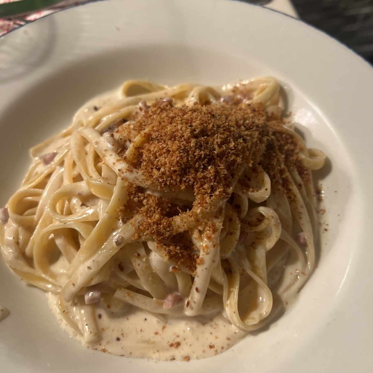 Spaghetti Alfredo e Prosciutto
