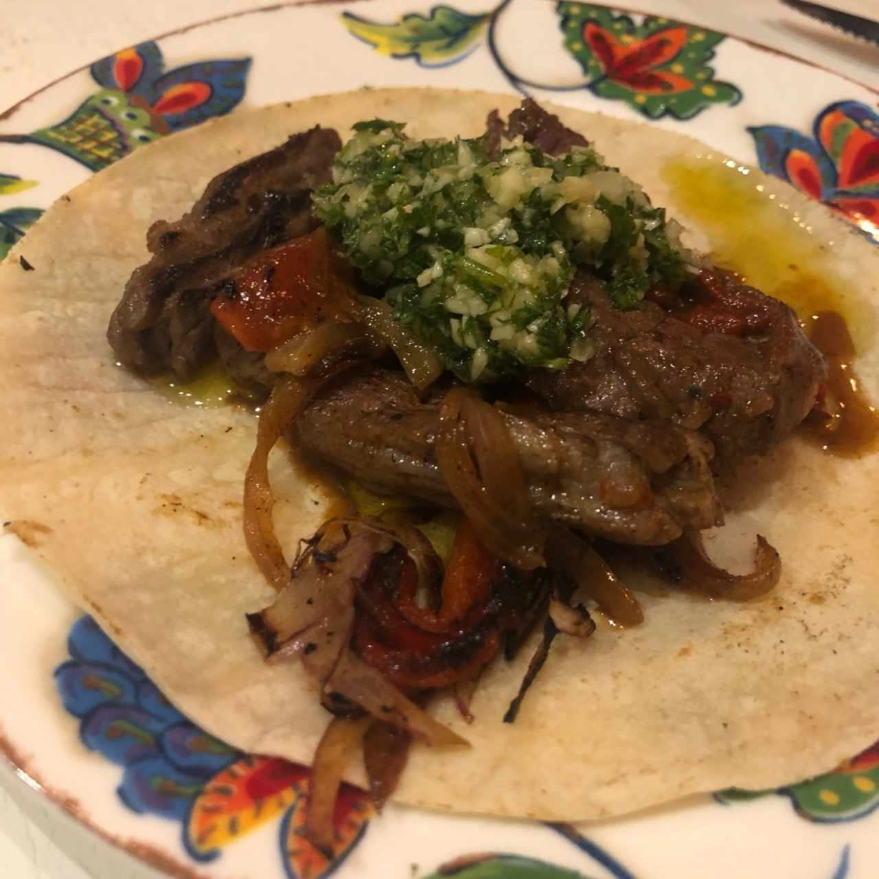 Taco con entraña 