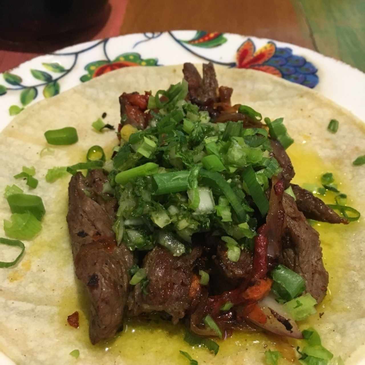 taco de angus y salsa chimichurri