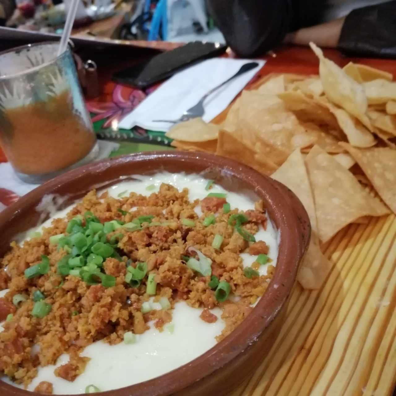 fundido con carne y chorizo