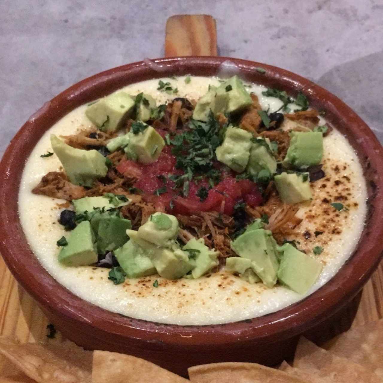 Queso fundido de Cochinita