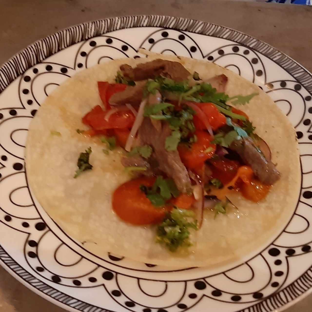 taco de arrechera (entraña)