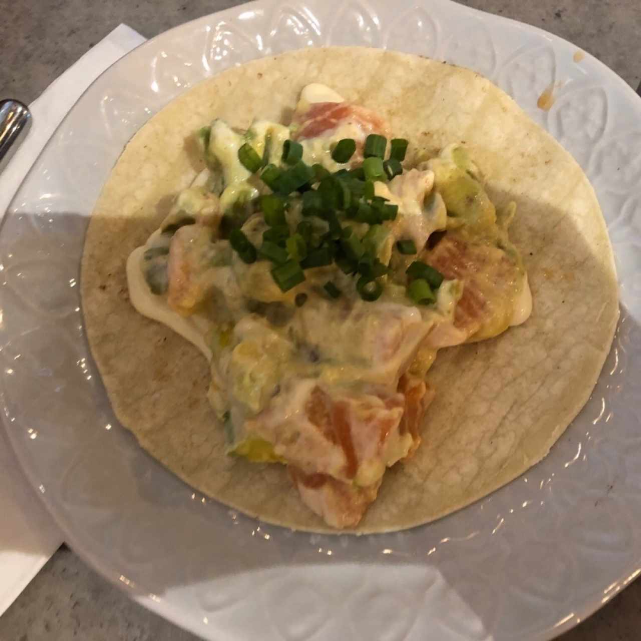 Taco de Salmón con tortilla suave