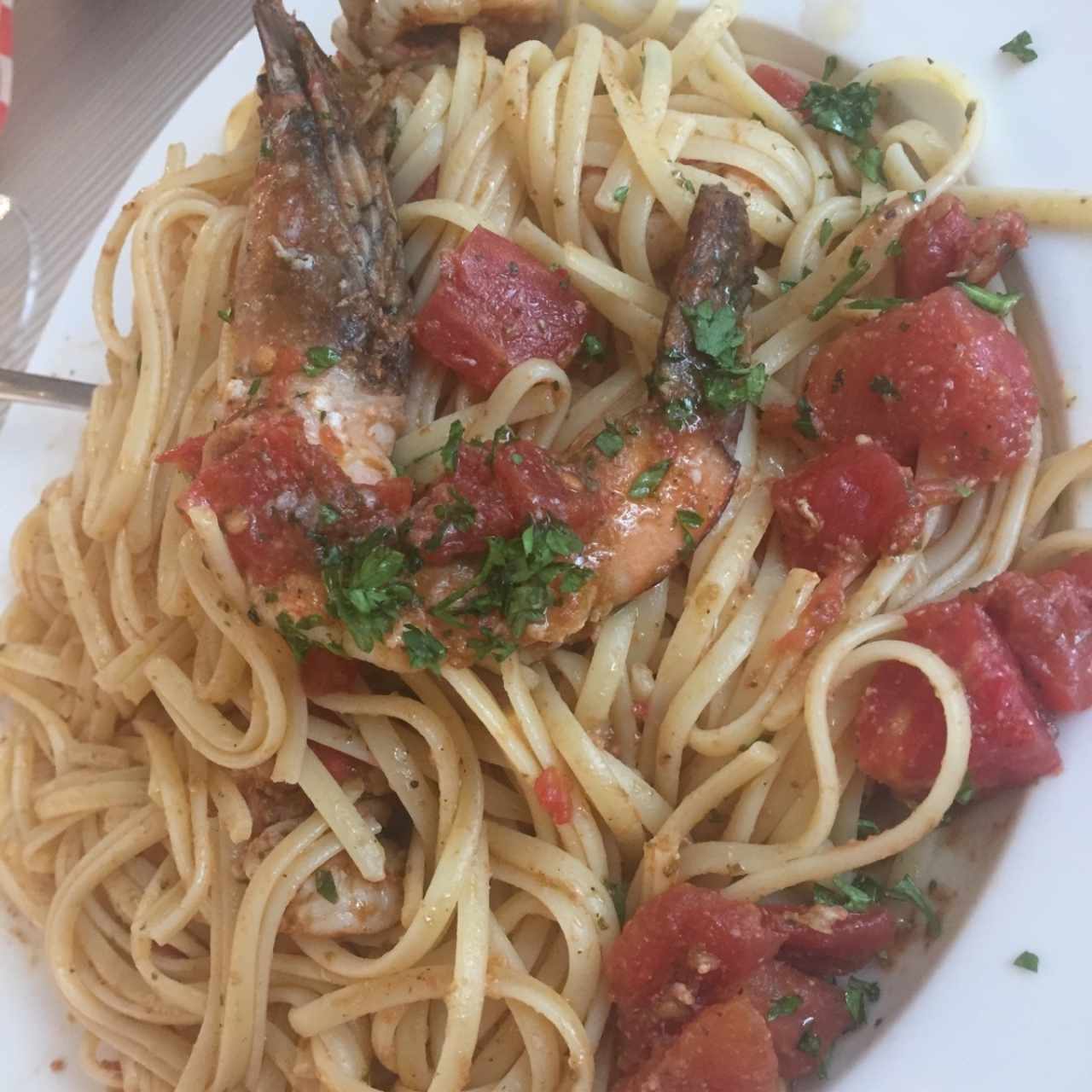 Pasta al filteto con langostino