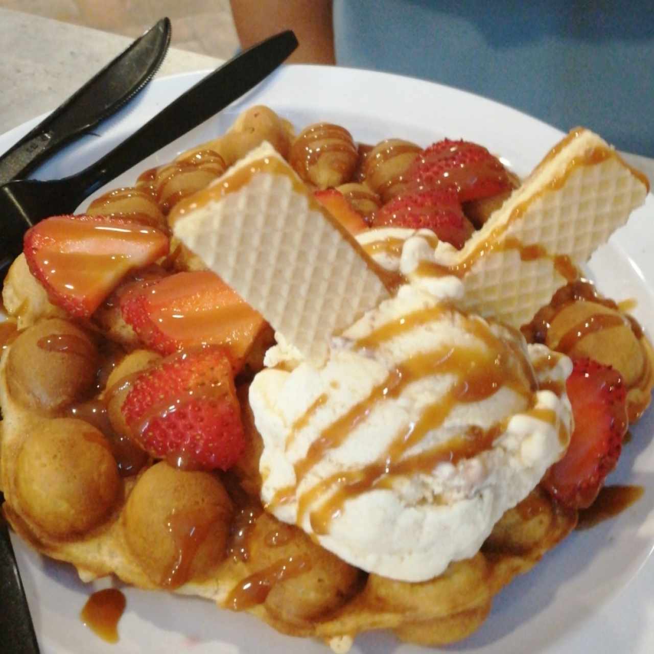 wafles de fresa