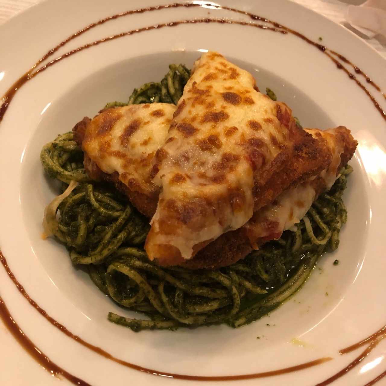 pasta al pesto con pollo