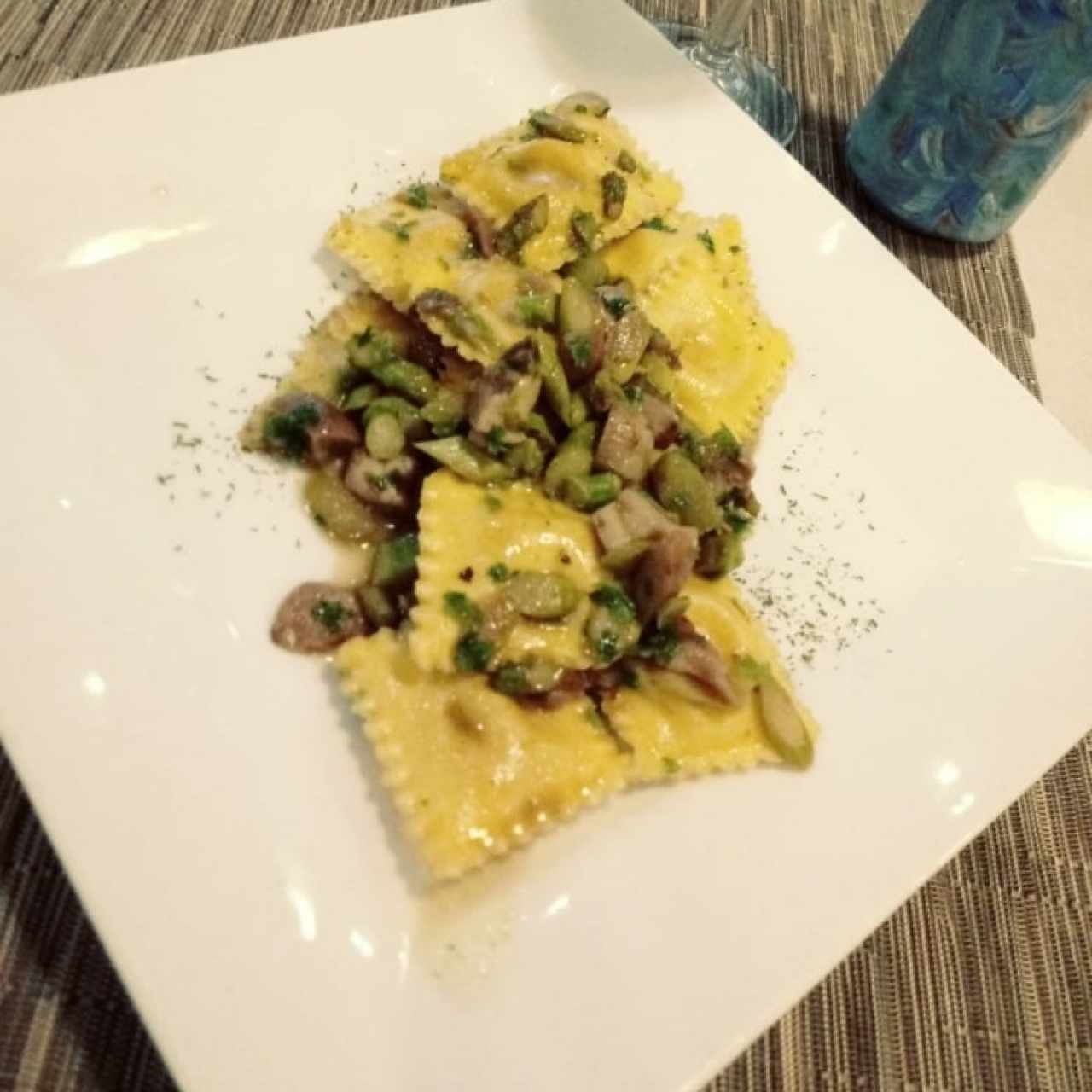 Ravioli de zapayo con porcini