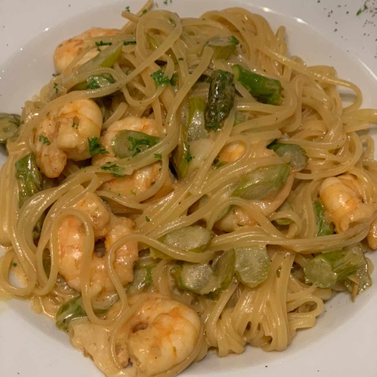 Fetuccini con Camarones