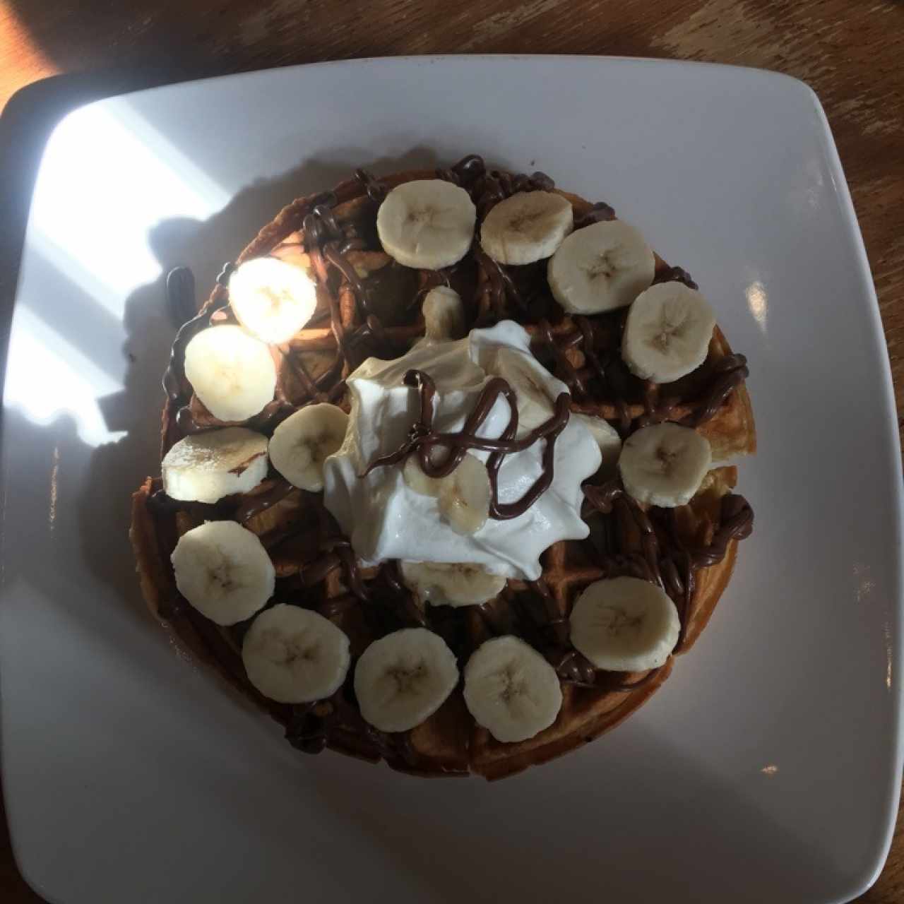 waffles con nutella y banana