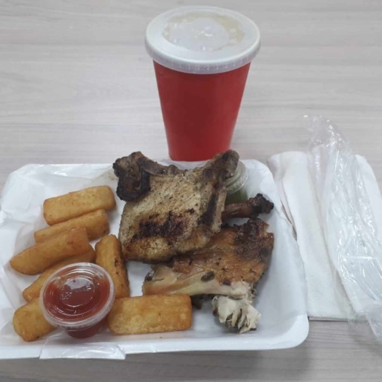 combo no.8 pollo con chuleta