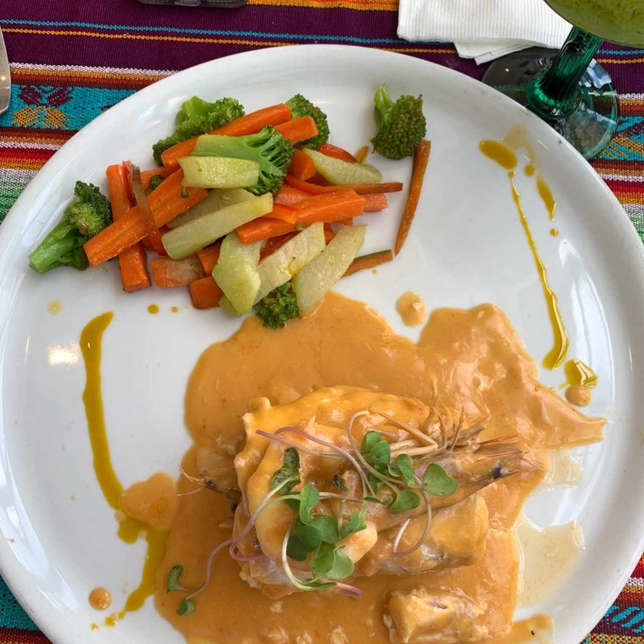 Corvina rellena de langostinos