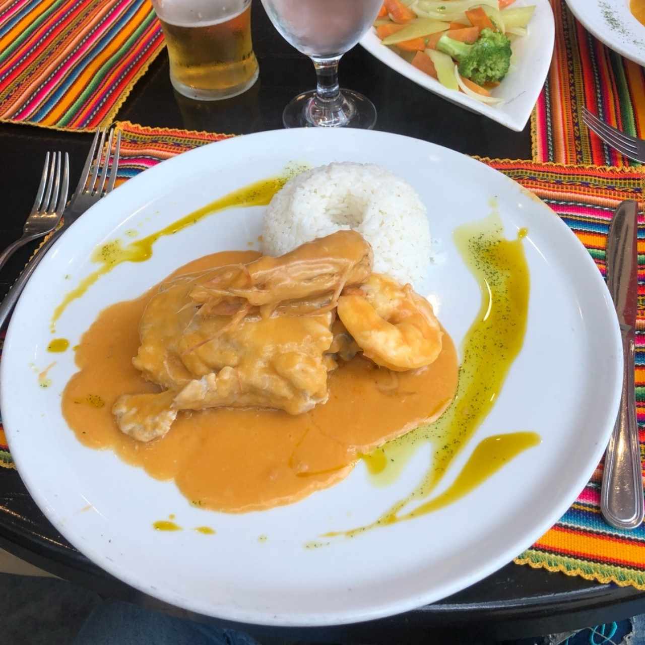 corvina rellena de langostinos