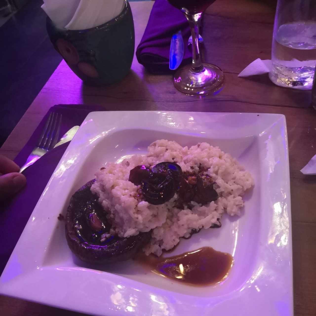 Risotto con hongos Portobelo. 