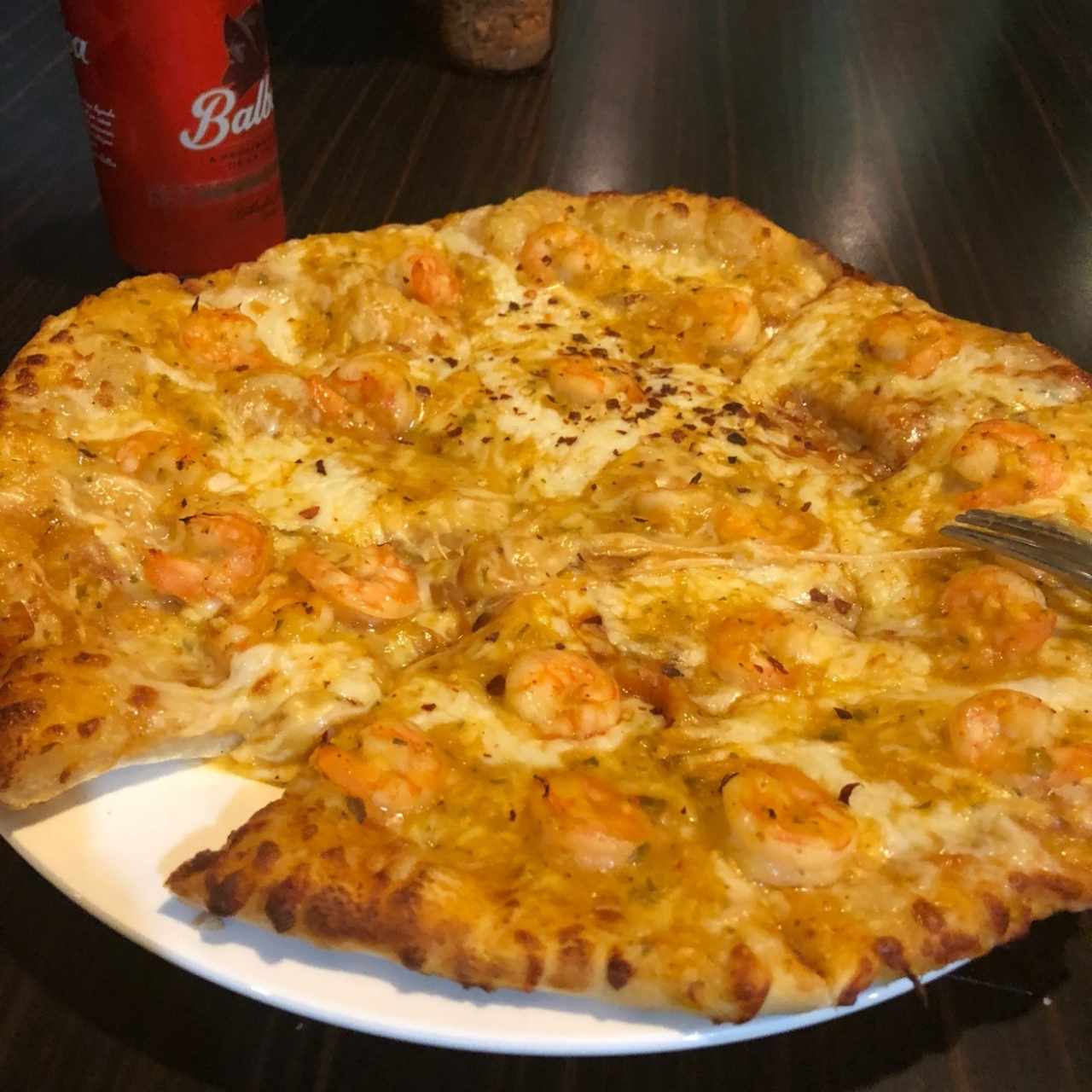 Pizza de camarones