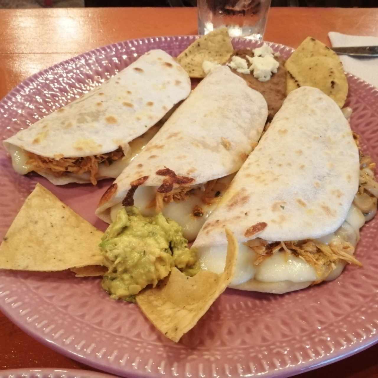 quesadillas charro de pollo con hongos