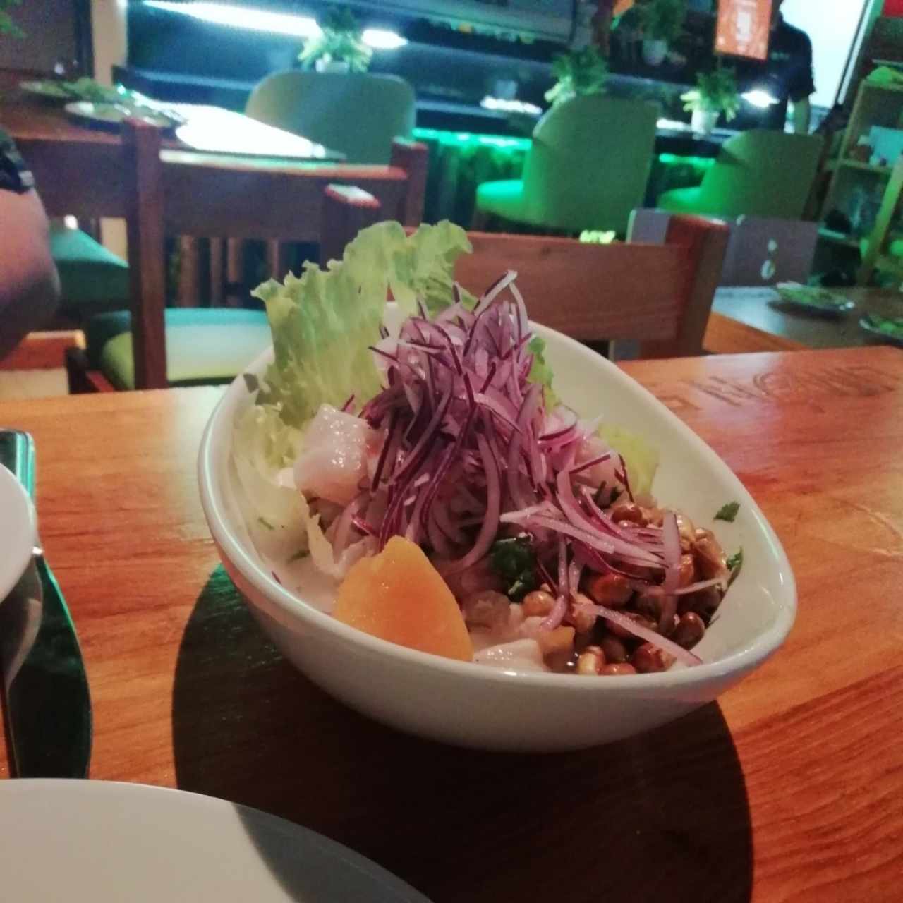 Ceviche carretillero. Un espectáculo, muy fresco.