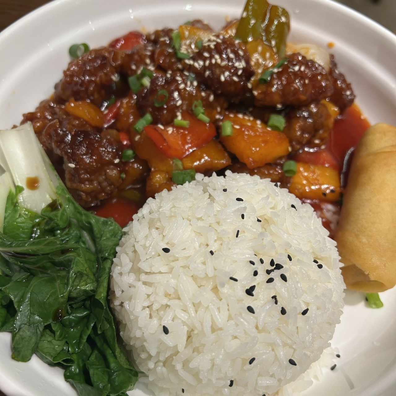 Pollo Agridulce con Arroz