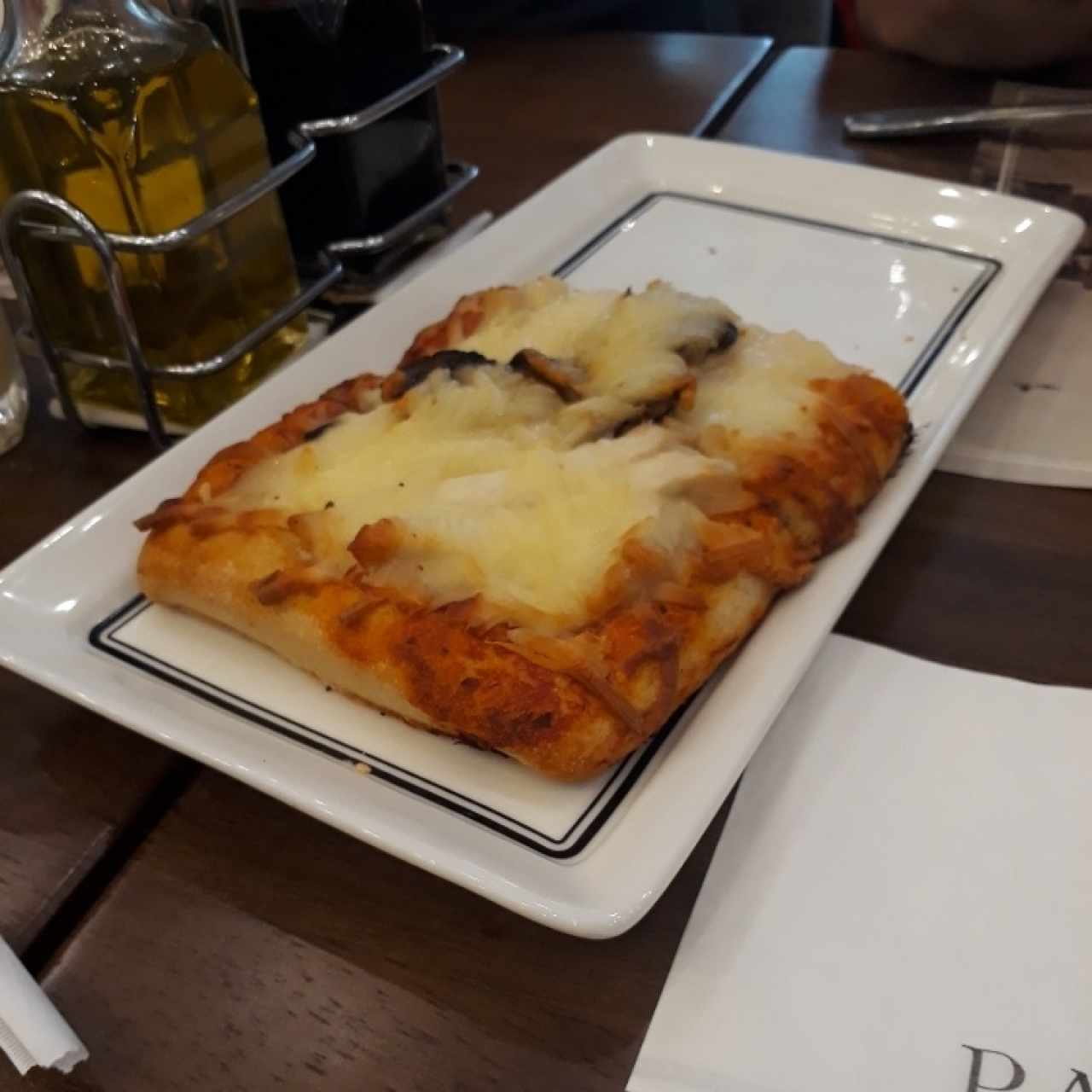 pizza de pollo con champiñones