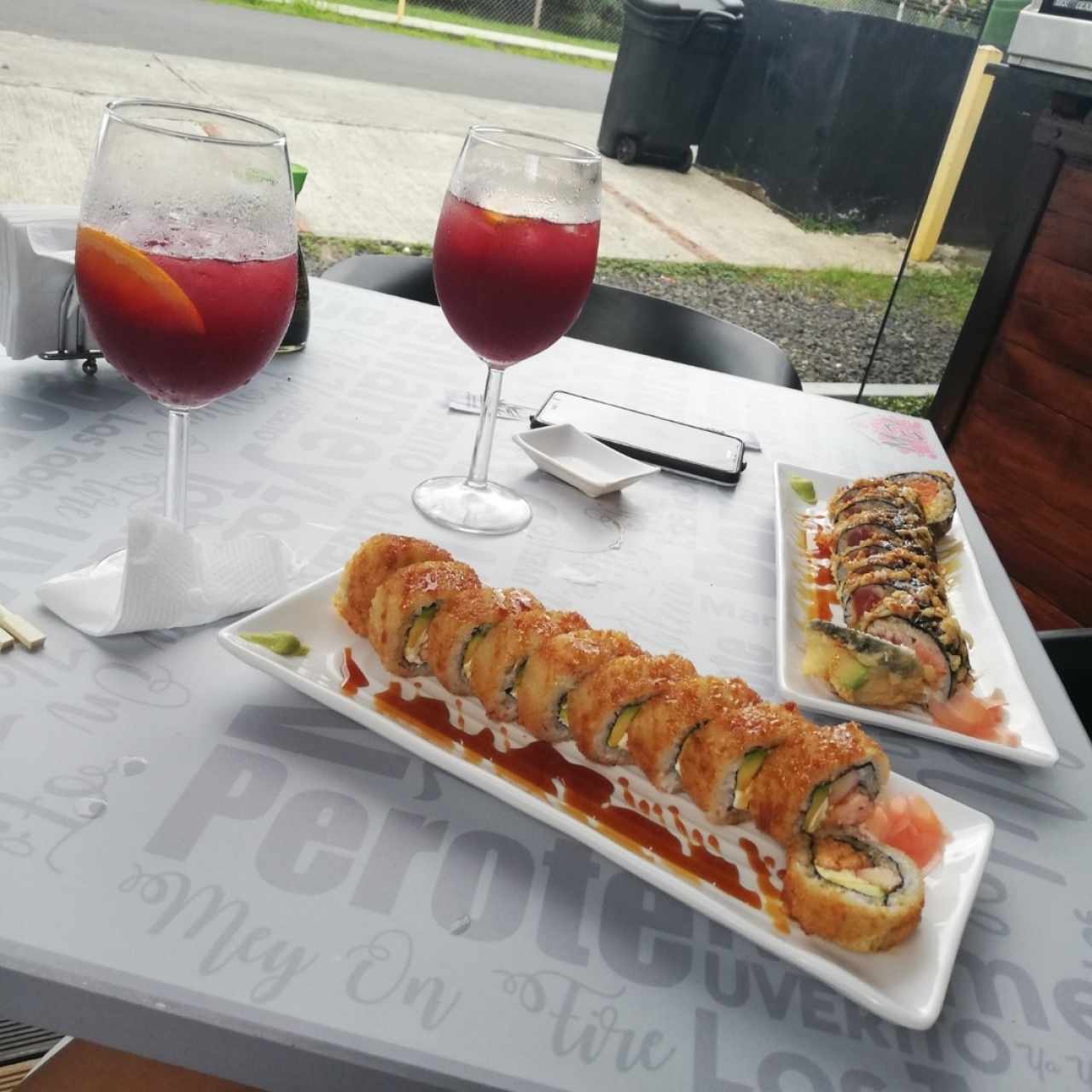 sangría y rolls