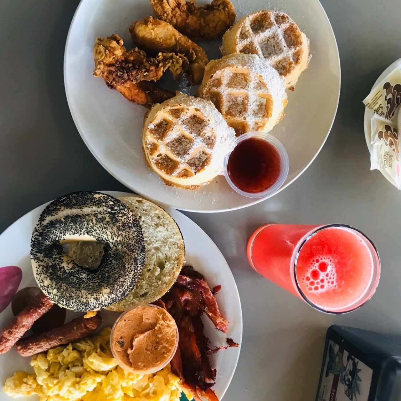 Chicken waffles & Big Bang Breakfast