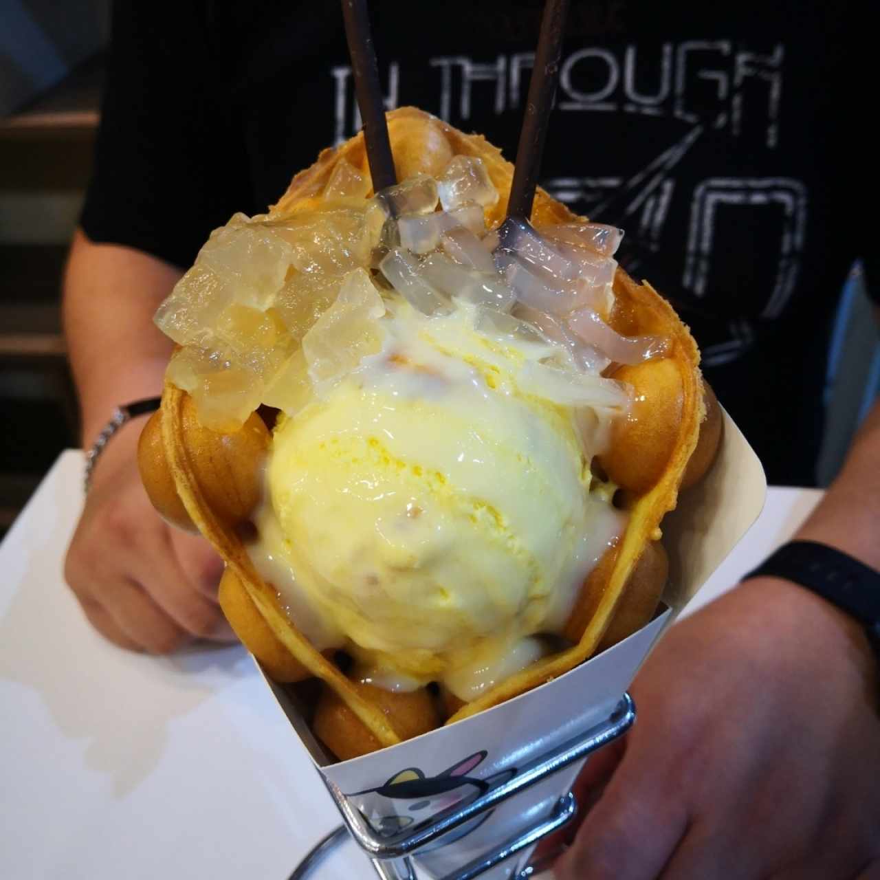 Helado de Pumpkin con sábila, chirimoya y leche condensada