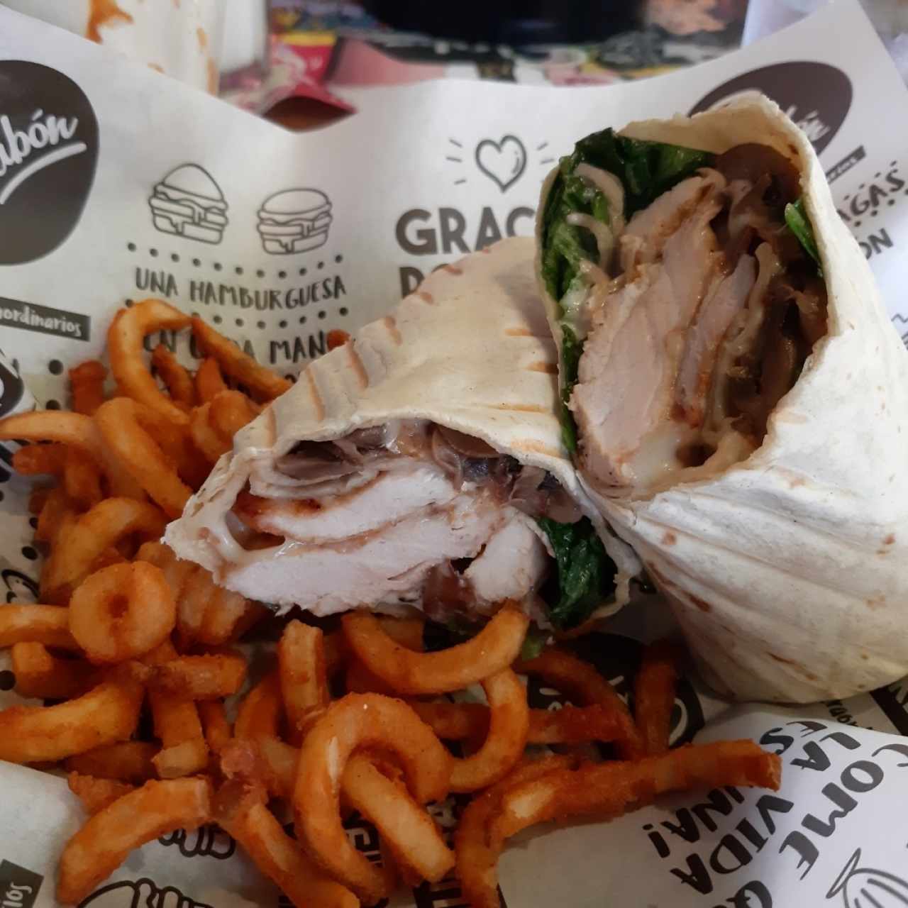 Mushroom & chicken wrap