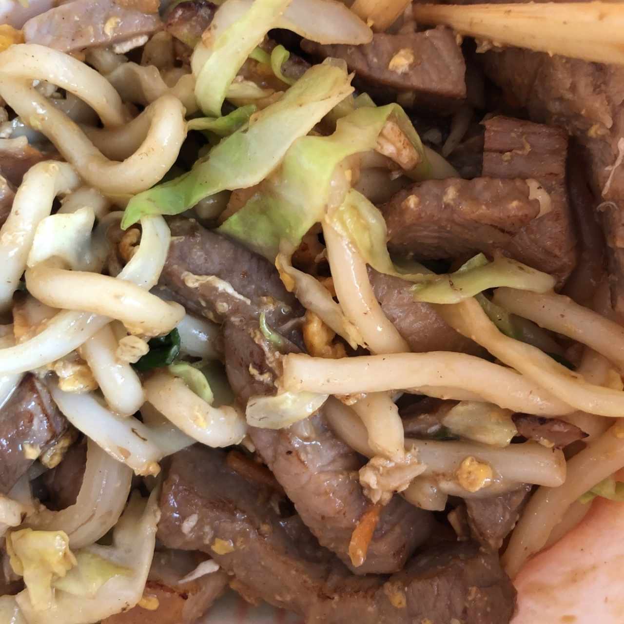 noodles con puerco y carne