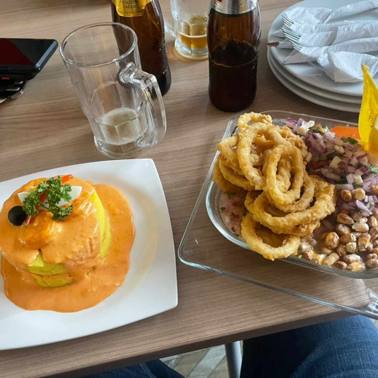 Causa de camaron y ceviche carretillero