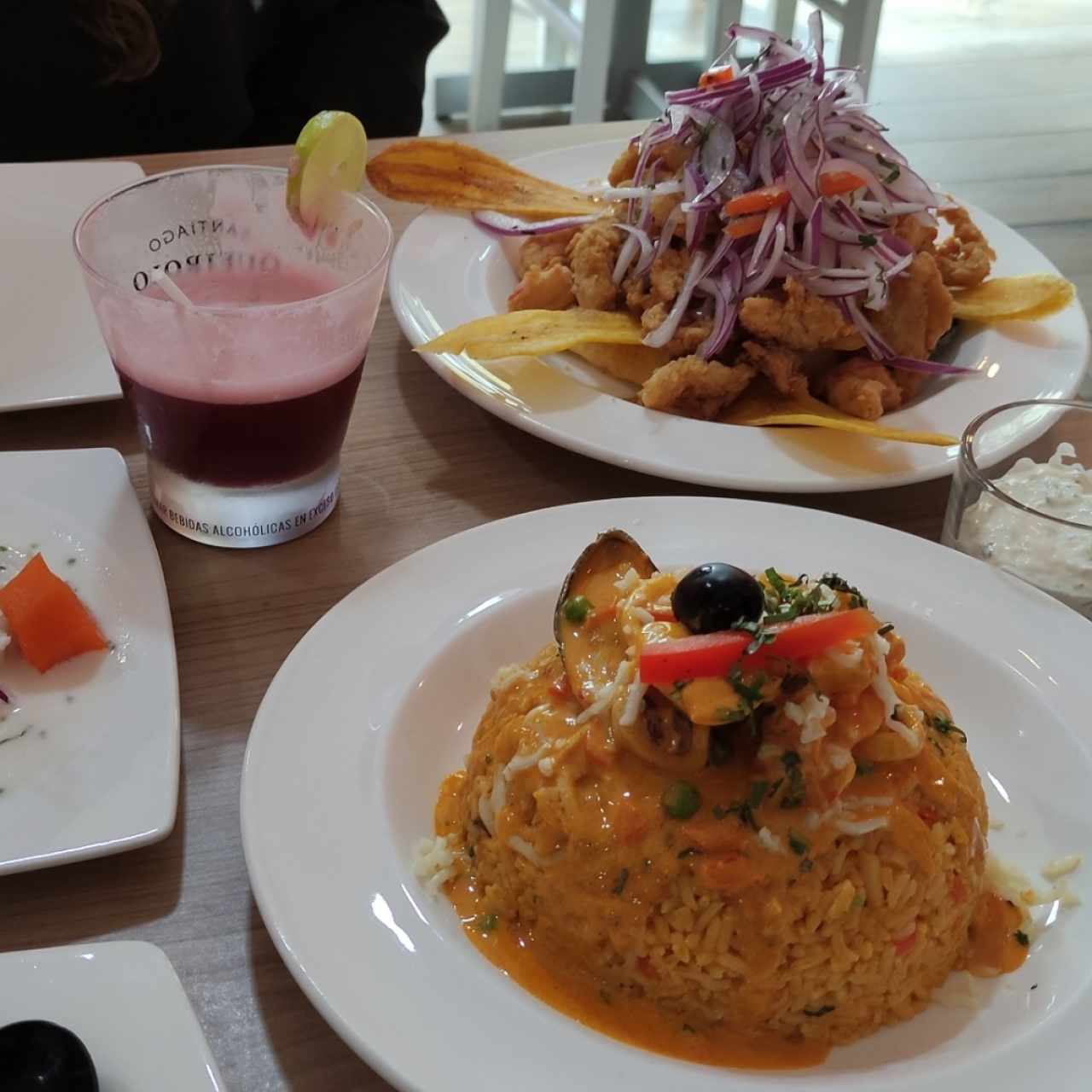 Jalea de mariscos y Arroz con mariscos