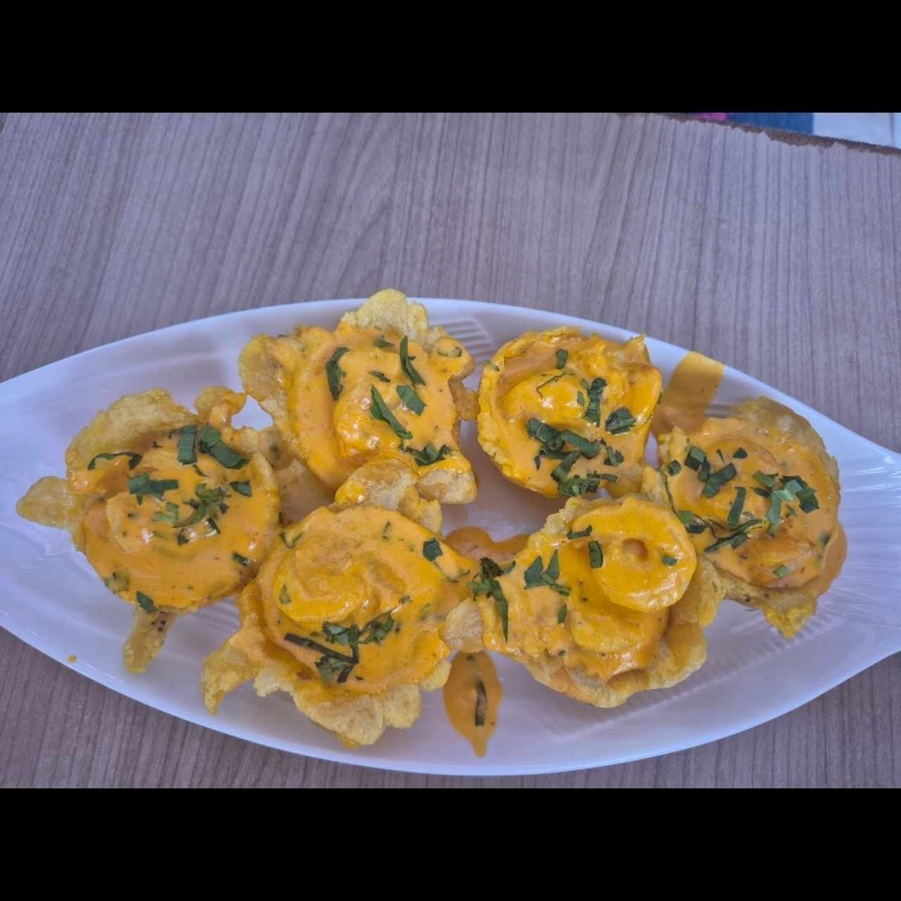 patacones rellenos camaron