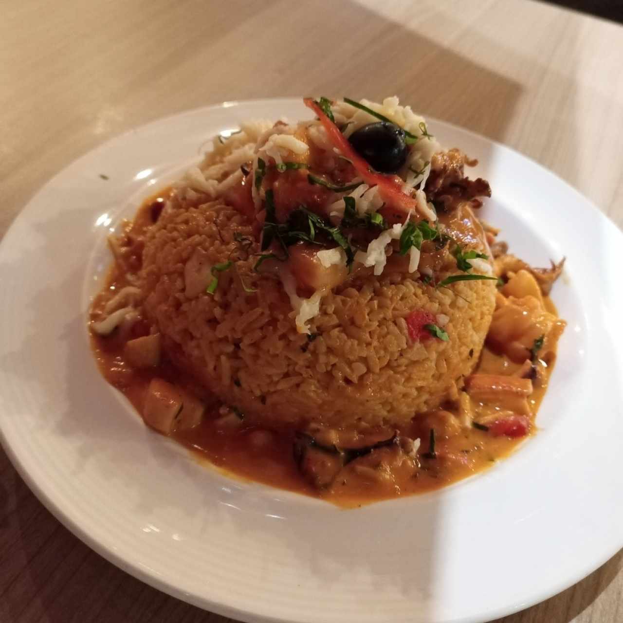 Arroz con mariscos. 