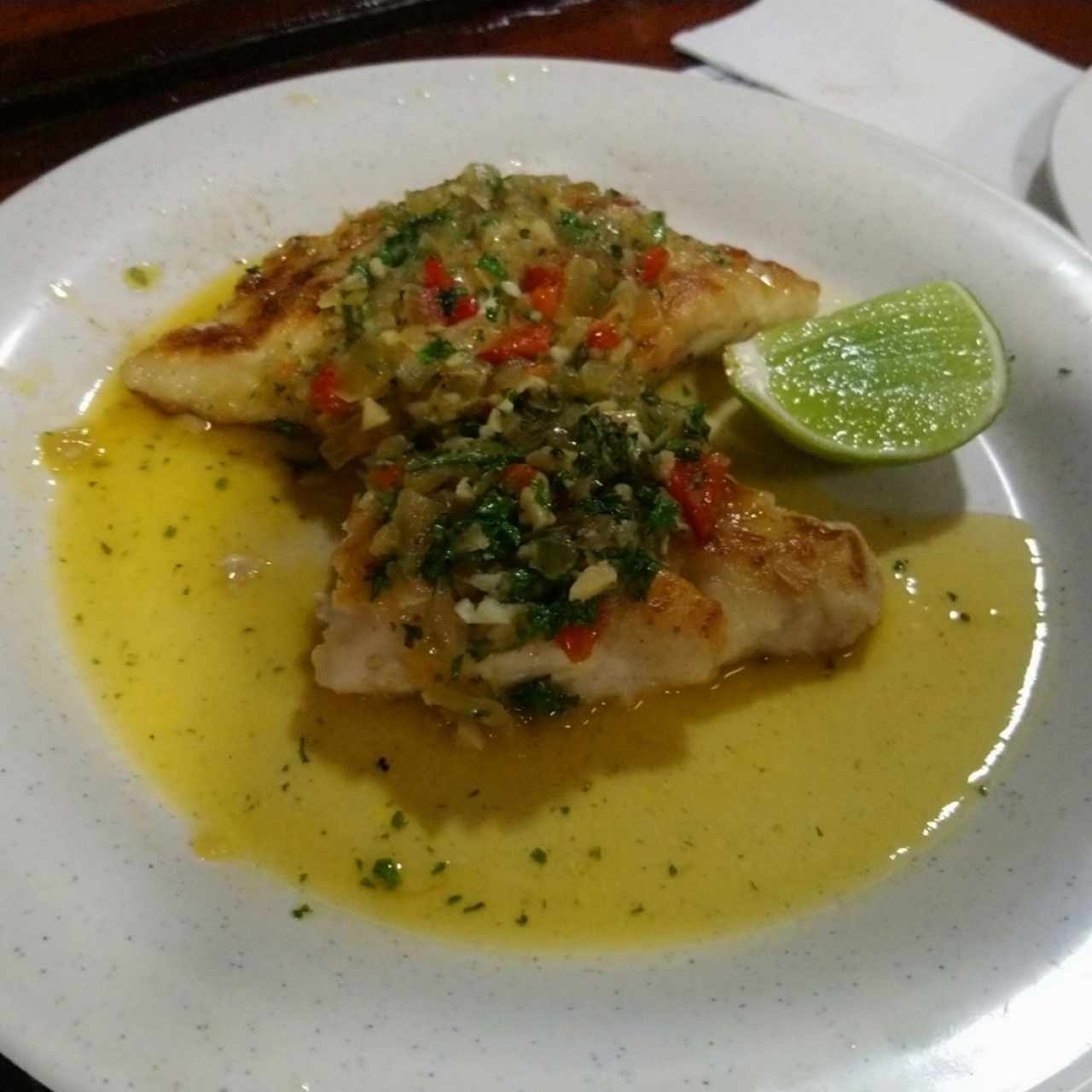 Pescado al ajillo