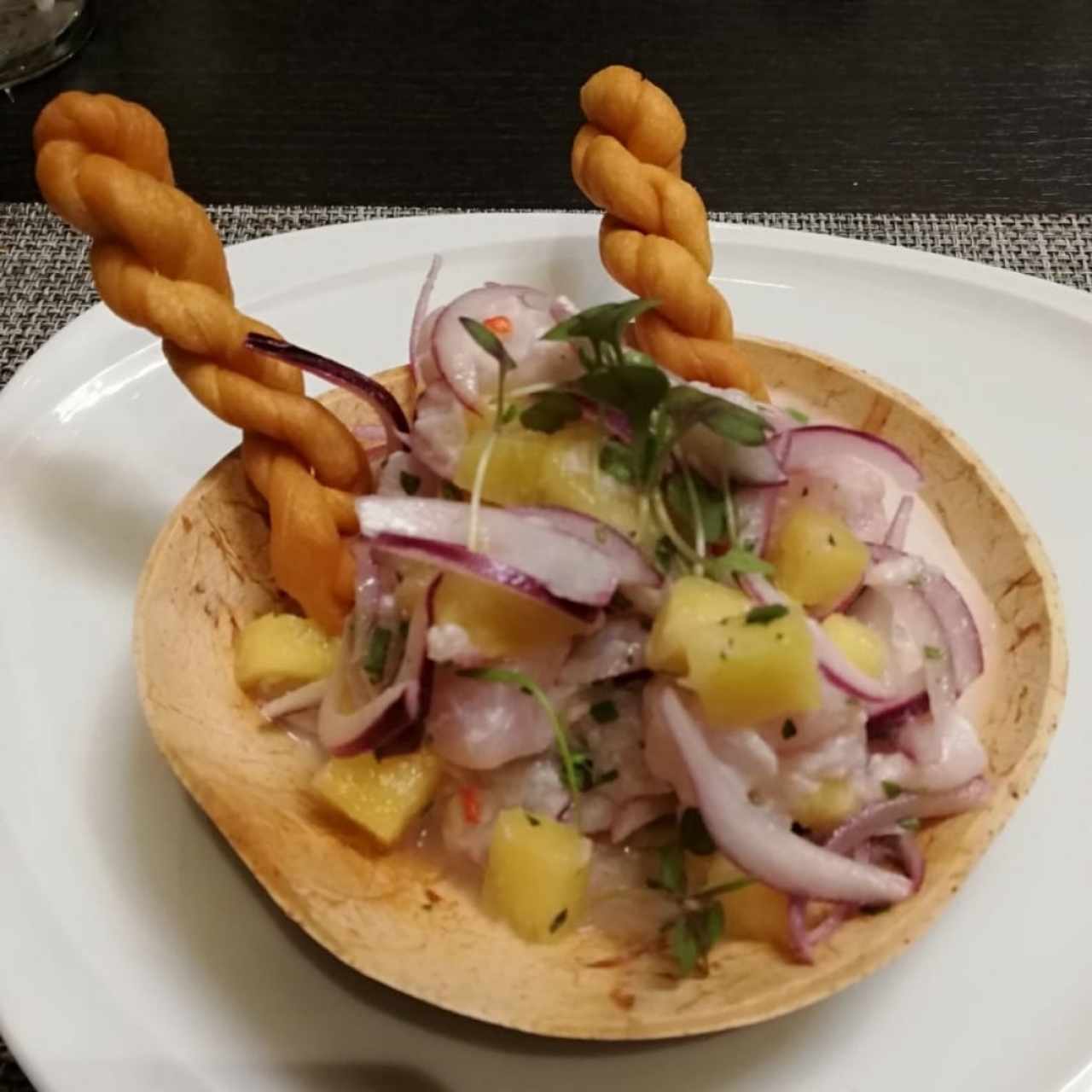 ceviche con piña y mafá 