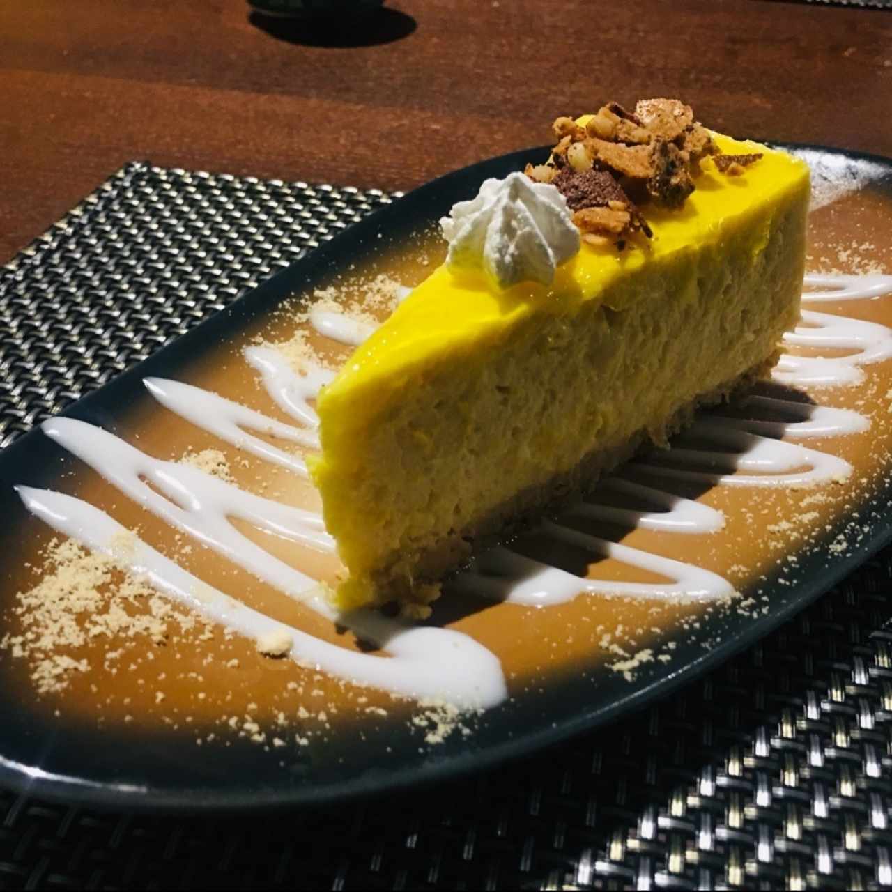 un rico cheesecake de chichime esto me llevo al cielo y me trajo