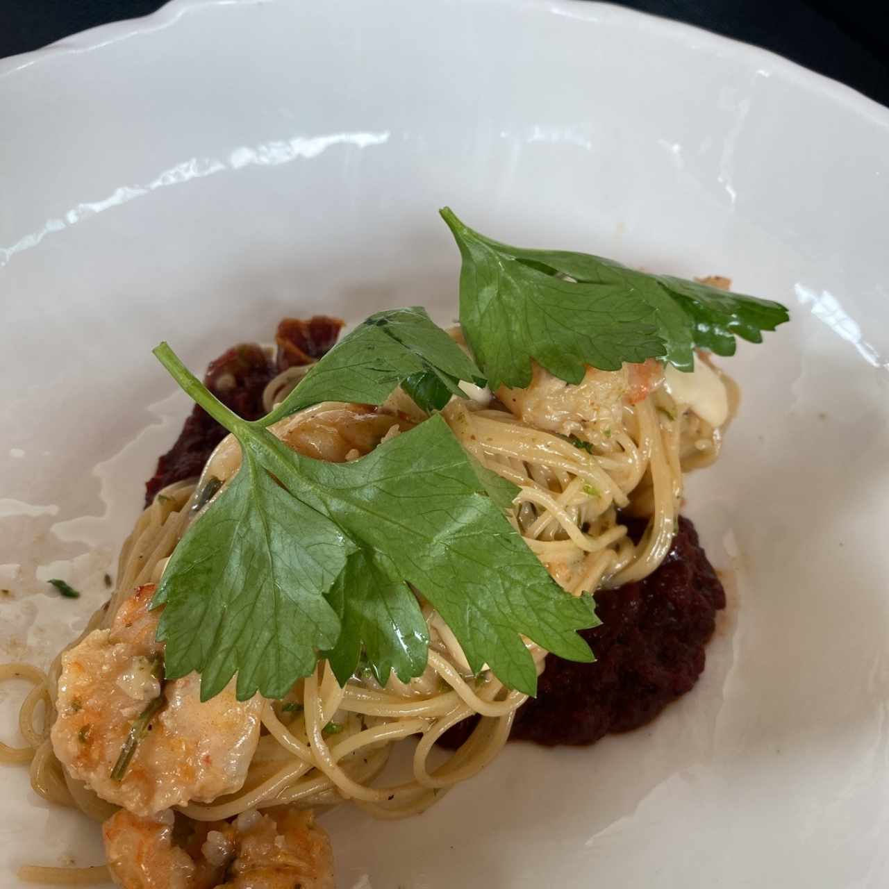 Vermicelli Aglio, olio e gamberi