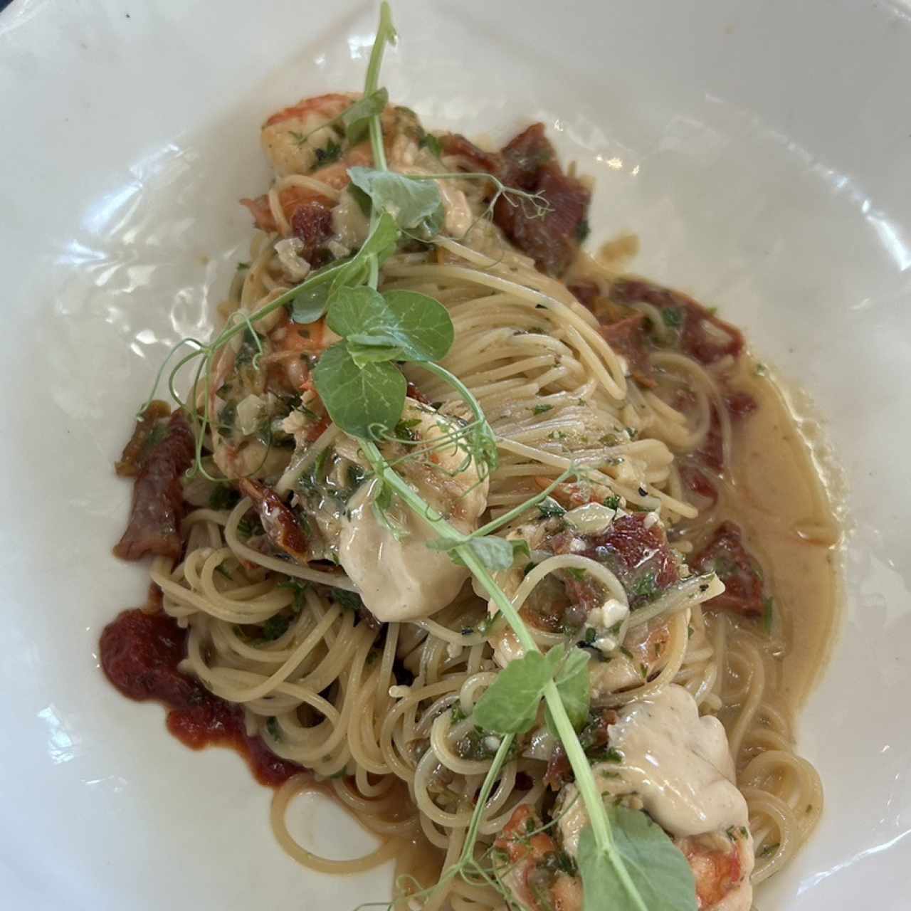 Vermicelli Aglio, olio e gamberi