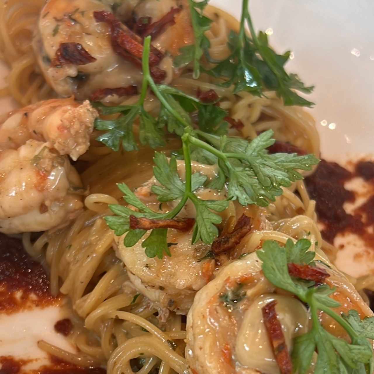 Vermicelli Aglio, olio e gamberi