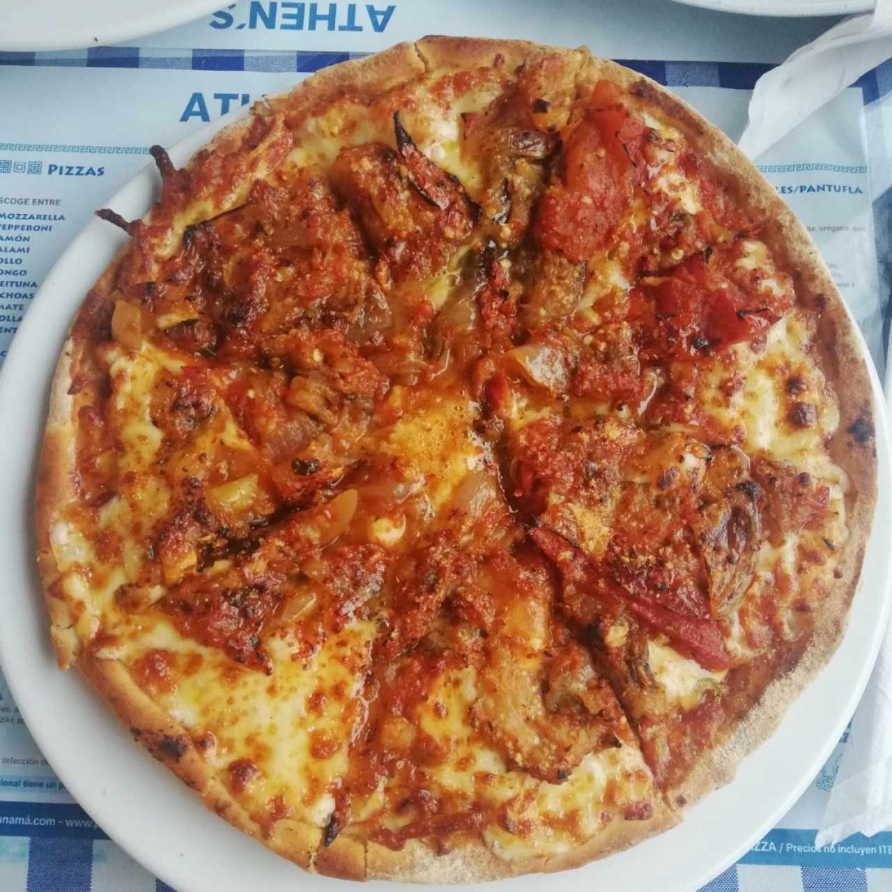 pizza imán con berenjenas asadas