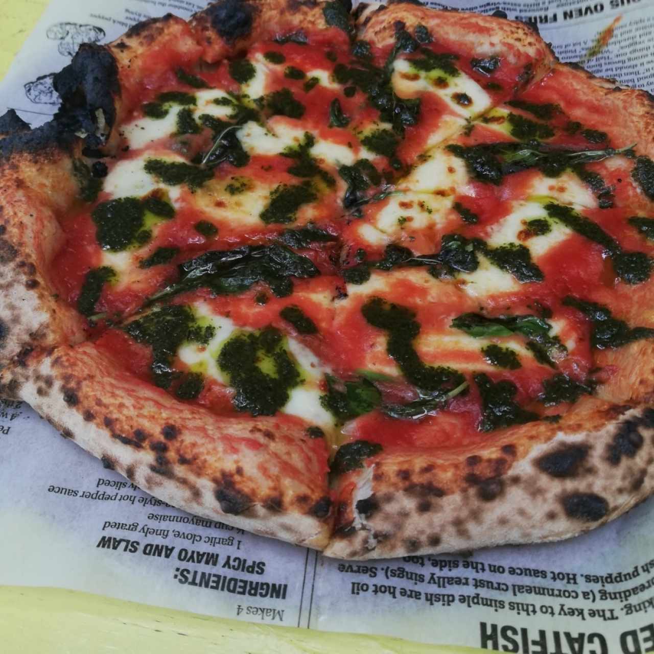 pizza con extra de pesto