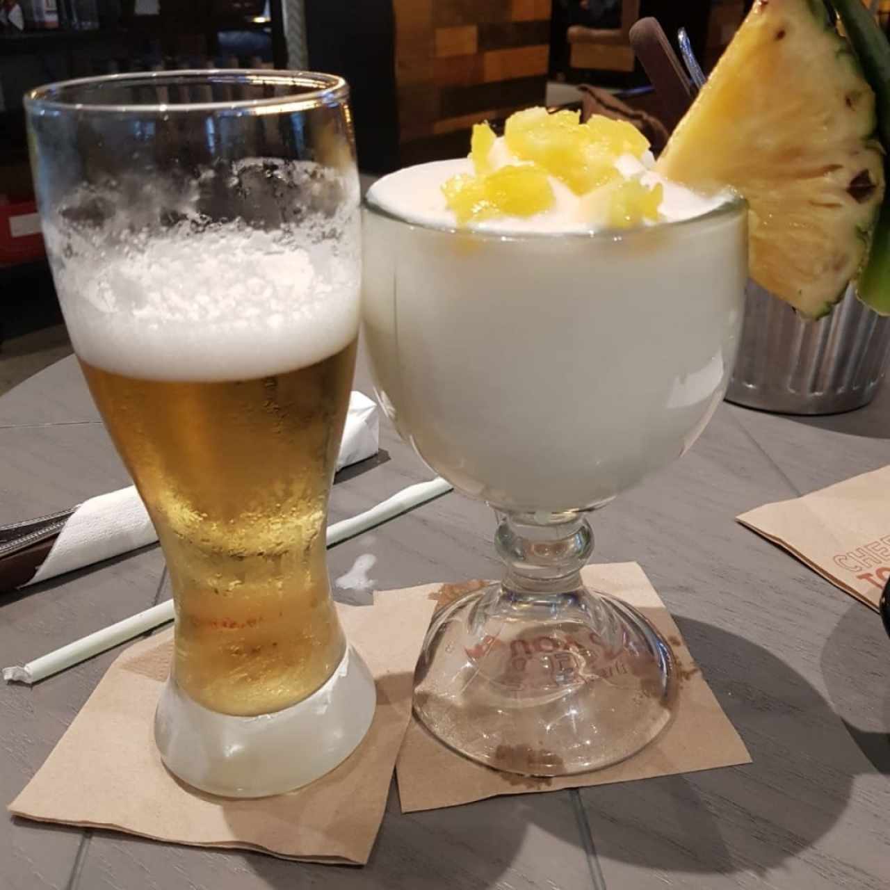 cerveza y piña colada