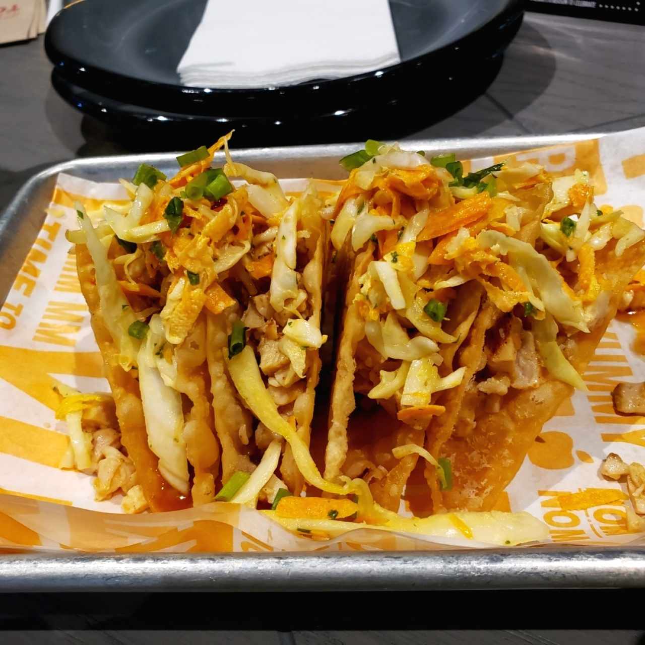 grilled chicken wanton tacos